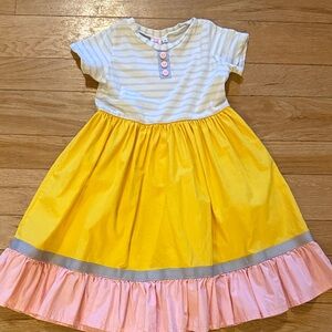 Sunny Delight Kids Dress with Pink Accents